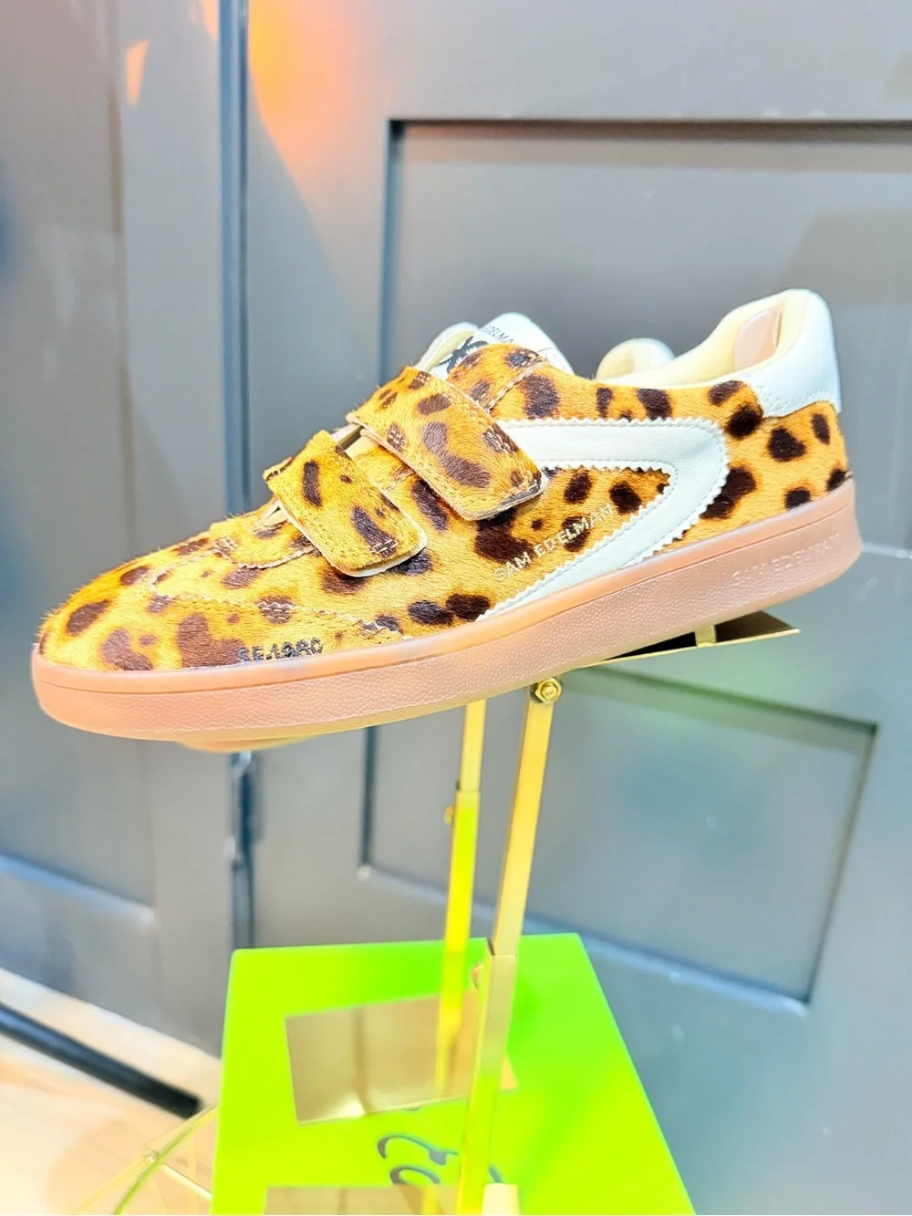 Sam Edelman Talia Leopard Calf Hair Velcro Sneakers